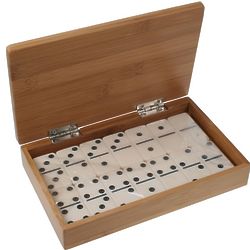 28 Piece Domino Set in Personalized Bamboo Box