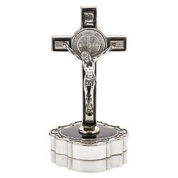 St. Benedict Cross Box with Hematite Rosary