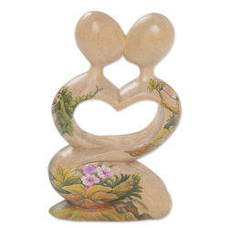 Blossoming Romance Wood Statuette