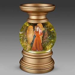 Lighted Angel Snow Globe Candle Holder