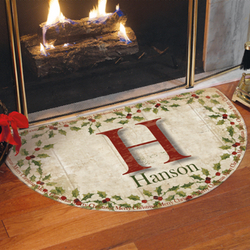 Personalized Holly Initial Half Round Doormat