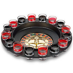 Drinking Game Roulette Wheel with Shot Glasses