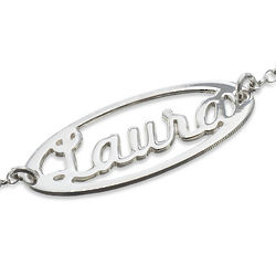 Personalized Cut Out Name Silver Bracelet
