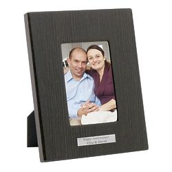 Personalized 5x7 Picture Frame in Black Wood with Piano Finish