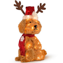 Lighted Goldendoodle Dog Outdoor Christmas Decoration