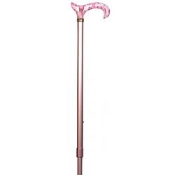 Pink Pearlz Derby Walking Cane with Adjustable Aluminum Shaft