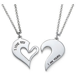 Personalized Breakable Heart Necklace in Sterling Silver