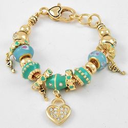 Key To My Heart Pandora Style Charm Bracelet