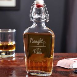Naughty or Nice Glass Speakeasy Flask