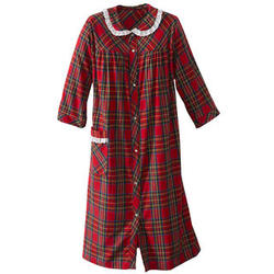 Women's Carole Flannel Granny Snap Pajama Coat