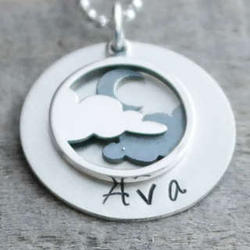 Clouds and Moon Personalized Necklace