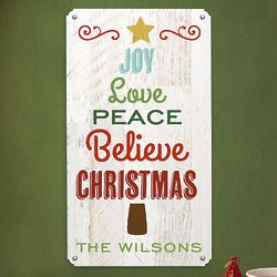 Personalized Christmas Joy Metal Sign