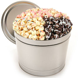 2.5 Gallons of Let Them Eat Cake Popcorn in Tin