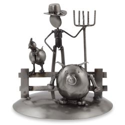 Mechanical Farmer Upcycled Auto Part Sculpture
