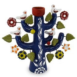 Ocean Tree of Life Ceramic Candleholder
