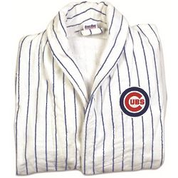 Chicago Cubs Pinstriped Terrycloth Logo Bathrobe