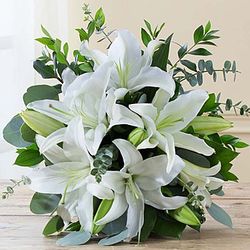 Winter White Lily Bouquet of Flowers