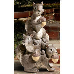Squirrel Totem Resin Garden Sculpture