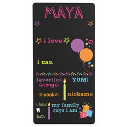 Personalized All About Me Birthday Chalkboard in Pink