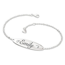 A Daughter Is Love Diamond Bracelet with Personalized Name