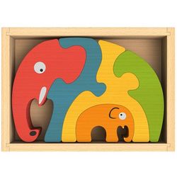Elephant Family Chunky Wooden Puzzle