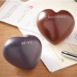 Chocolate and Wine Heart Paperweights