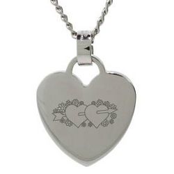 Engraved Two Hearts Pendant