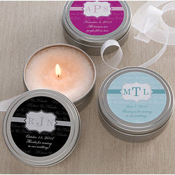 Personalized Monogram Candle Wedding Favors