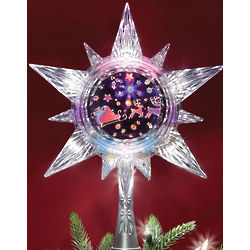 Holographic Santa's Sleigh Tree Topper