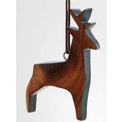 Acacia Wood Deer Ornament
