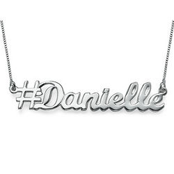 Hashtag Name Sterling Silver Necklace