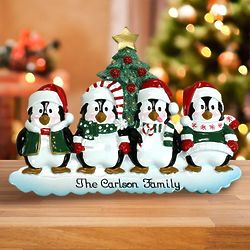 Personalized Family of Penguins Table Topper