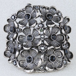 Floral Bouquet Cluster Metal Bracelet