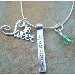 Personalized Sweet 16 Sterling Silver Necklace