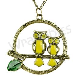 Perching Double Owl Necklace