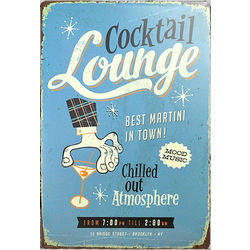 Retro Cocktail Lounge Tin Sign