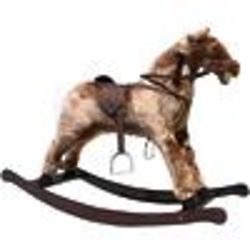 Large Brown Rocking Horse with Galloping and Whinnying Sounds