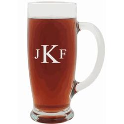 Roman Monogram 18-Ounce Pilsner Glass with Handle