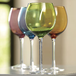 4 Colored Wine Glasses