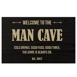 Personalized Man Cave Wall Panel in Black
