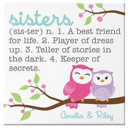 Personalized Sisters Meaning Canvas Print