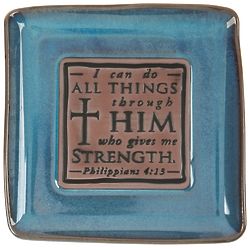 I Can Do All Things Through Him Pottery Tray