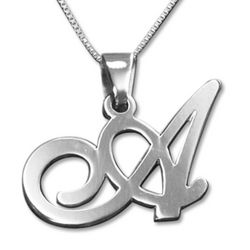 Sterling Silver Alphabet Initial Pendant