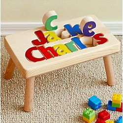 Personalized Two Name Puzzle Step Stool