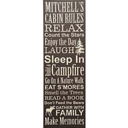 Personalized Cabin Rules Canvas Wall Art