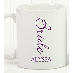 Personalized Bridal Brigade Wedding Coffee Mug in White