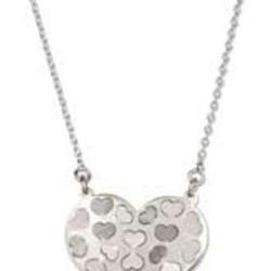 Sterling Silver Half Cutout Heart Charm Necklace