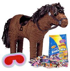 Horse Pinata with Blindfold and Candy