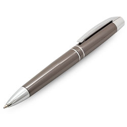 Polished Gunmetal Ballpoint Pen with Personalized Engraving