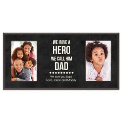 We Call Our Hero Dad Personalized Double Photo Frame